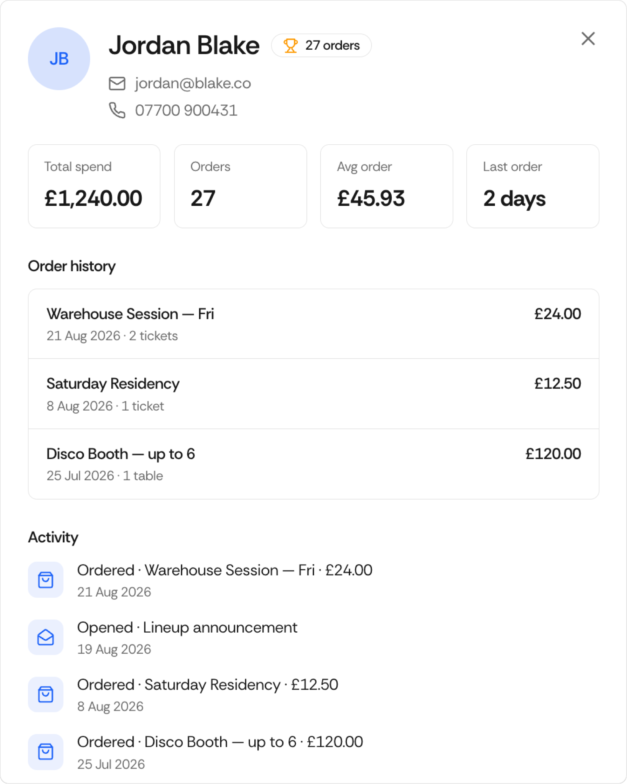 A customer profile in Capacity